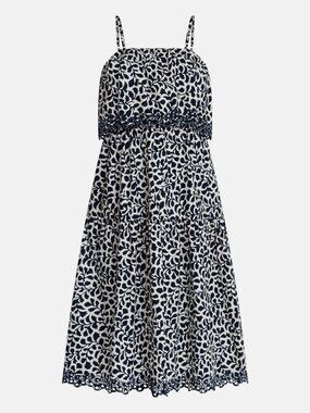 Excellent Condition, SZ M (8-10) 100% COTTON, Botanic Print Midi Sundress, Navy